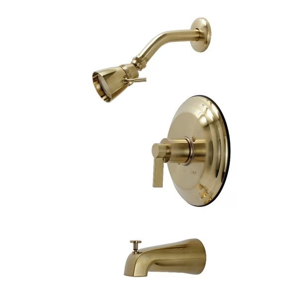 KB3637NDL Tub and Shower Faucet, Brushed Brass, Kingston Brass, Mfr#: KB3637NDL